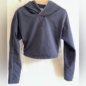 2 for $26 Gymshark Black Cropped Hoodie with Side Zip & Lock Detail Size Small